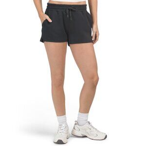 MONDETTA STUDIO Black Womens Knit Drawstring Shorts